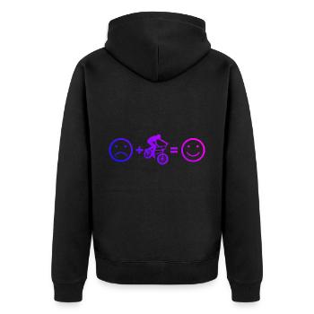 bmx bmx fahrrad Herren bmx jungen Damen Bike - Unisex Premium Bio Zip Hoodie - Schwarz - Hinten - Nico (187cm)