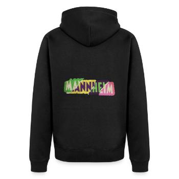Mannheim Germany City Font Punk Retro - Unisex Premium Organic Zip Hoodie - black - Back - Nico (187cm)