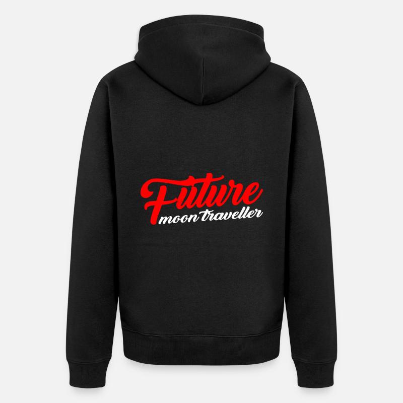 Future Moon Traveller 3 - Unisex Premium Bio Zip Hoodie - Schwarz