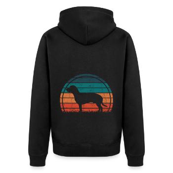 Hanovrien Hanover Sweat Dog Vintage Rétro - Veste à capuche bio Premium Unisexe - noir - Dos - Nico (187cm)