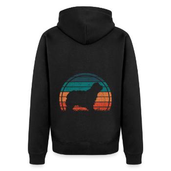 Bergame Berger Chien Vintage ́Rétro - Veste à capuche bio Premium Unisexe - noir - Dos - Nico (187cm)