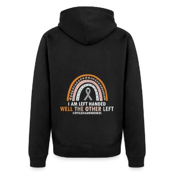 Dyslexia Teacher for Legathenia Therapists - Unisex Premium Organic Zip Hoodie - black - Back - Nico (187cm)