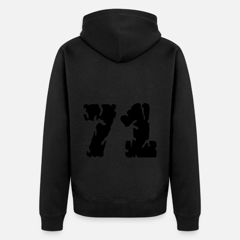 71 Maillot numéro - Veste à capuche bio Premium Unisexe - noir