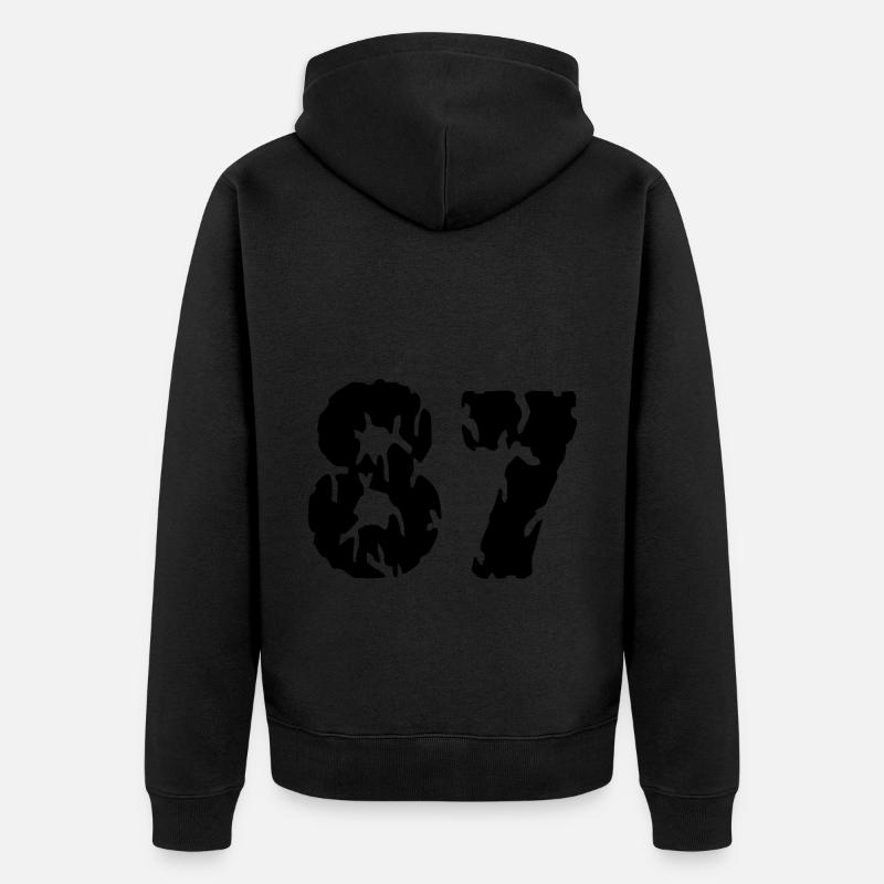 87 Maillot numéro - Veste à capuche bio Premium Unisexe - noir