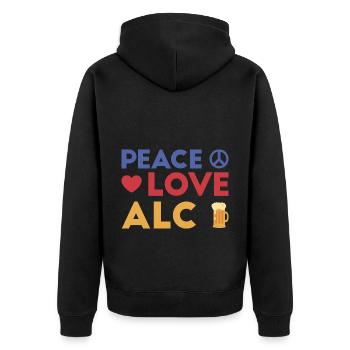 Alcohol Beer drinking beer lovers - Unisex Premium Organic Zip Hoodie - black - Back - Nico (187cm)