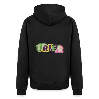 Trier Germany City Font Punk Retro - Unisex Premium Organic Zip Hoodie - black - Back - Nico (187cm)