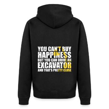 Baggerführer für Bagger und Sandbagger - Unisex Premium Bio Zip Hoodie - Schwarz - Hinten - Nico (187cm)