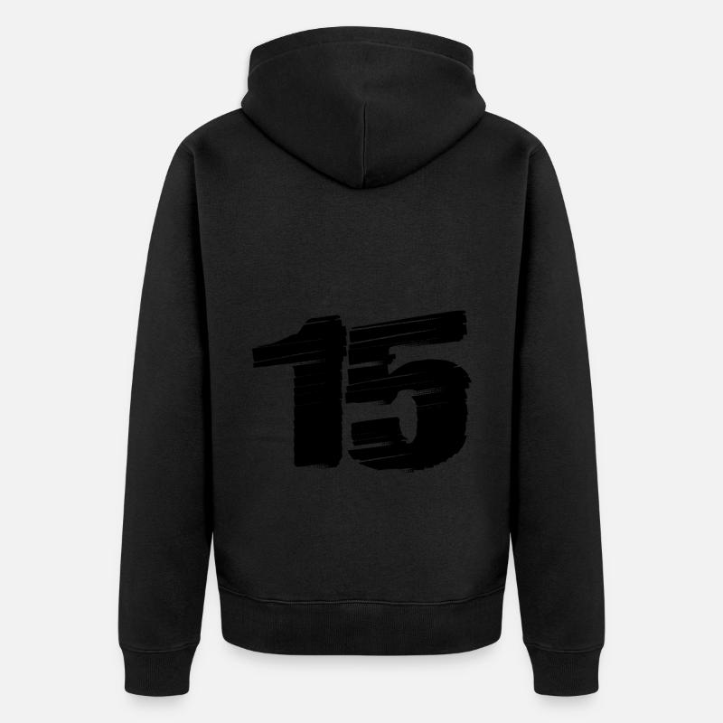 Maillot 15 Numéro - Veste à capuche bio Premium Unisexe - noir