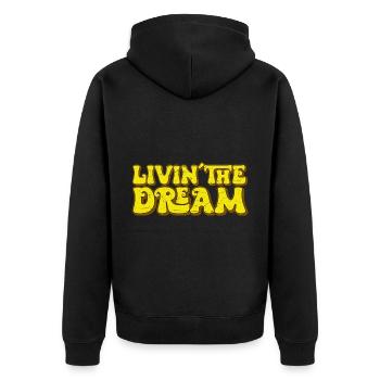 Living the Dream - Unisex Premium Organic Zip Hoodie - black - Back - Nico (187cm)