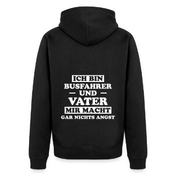 Busfahrer Beruf Lustiger Spruch Busfahrer Geschenk - Unisex Premium Bio Zip Hoodie - Schwarz - Hinten - Nico (187cm)
