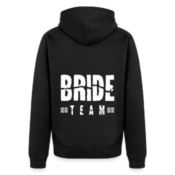 Bride Team - Unisex Premium Bio Zip Hoodie - Schwarz - Hinten - Nico (187cm)