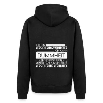 Versicherungsvertreter Für Versicherungsmakler Ver - Unisex Premium Bio Zip Hoodie - Schwarz - Hinten - Nico (187cm)