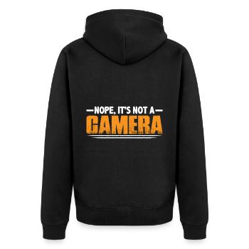 Non, ce n’est pas une caméra 4 - Veste à capuche bio Premium Unisexe - noir - Dos - Nico (187cm)