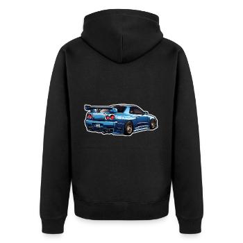 Jdm / Tuning / Turbocharger / Rims / Chiptuning - Unisex Premium Organic Zip Hoodie - black - Back - Nico (187cm)