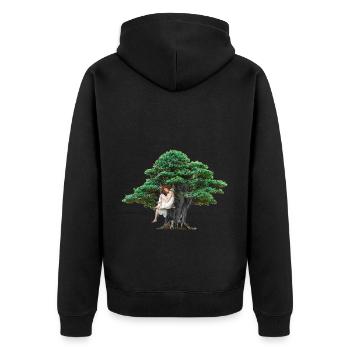 Fille arbre nature sensuel swing sentiments - Veste à capuche bio Premium Unisexe - noir - Dos - Nico (187cm)