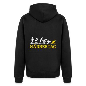 Männertag Evolution Herrentag Bier Grillabend - Unisex Premium Bio Zip Hoodie - Schwarz - Hinten - Nico (187cm)