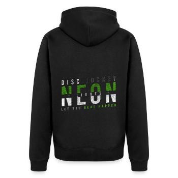 Disc Jockey Celebration Headphones - Unisex Premium Organic Zip Hoodie - black - Back - Nico (187cm)