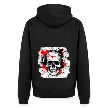 Skull Trash Polka Biker Culture - Unisex Premium Organic Zip Hoodie - black - Back - Nico (187cm)