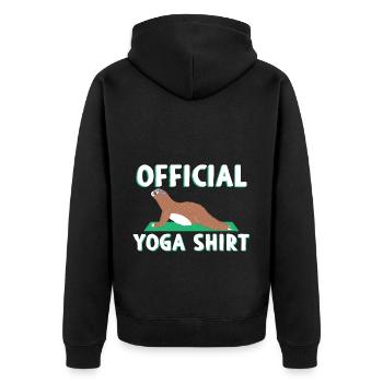 Chemise de yoga officielle Sloth - Veste à capuche bio Premium Unisexe - noir - Dos - Nico (187cm)
