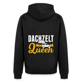 Dachzelt Queen Camping Autodachzelt Outdoor - Unisex Premium Bio Zip Hoodie - Schwarz - Hinten - Nico (187cm)