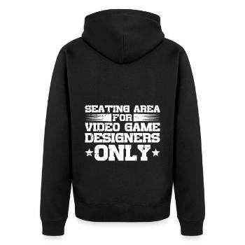 Video Game Designer - Unisex Premium Bio Zip Hoodie - Schwarz - Hinten - Nico (187cm)