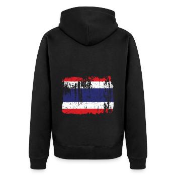 Thailand - Unisex Premium Bio Zip Hoodie - Schwarz - Hinten - Nico (187cm)