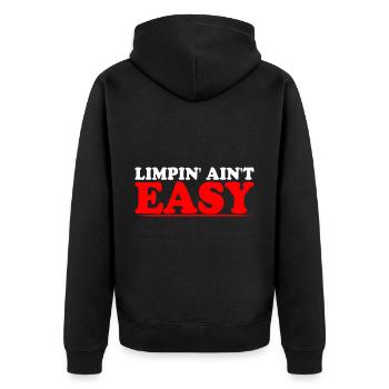 Limpin' Ain't Easy 15 - Unisex Premium Bio Zip Hoodie - Schwarz - Hinten - Nico (187cm)