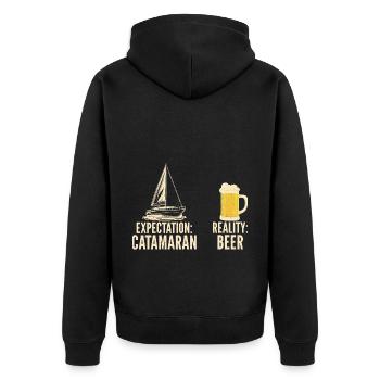 Catamaran sailing - Unisex Premium Organic Zip Hoodie - black - Back - Nico (187cm)