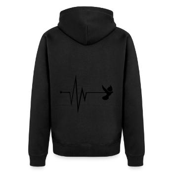 Pouls de pigeon - Veste à capuche bio Premium Unisexe - noir - Dos - Nico (187cm)