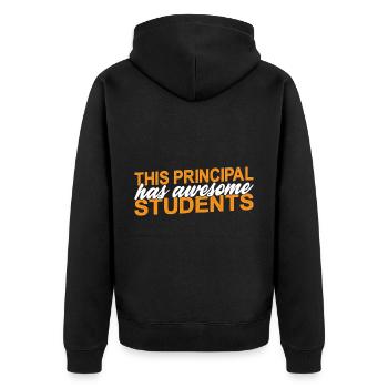 This Principal Has Awesome Students 3 - Unisex Premium Organic Zip Hoodie - black - Back - Nico (187cm)
