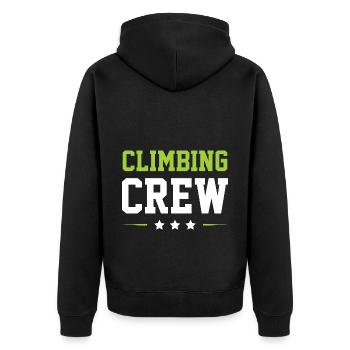 Climbing Crew - Unisex Premium Organic Zip Hoodie - black - Back - Nico (187cm)