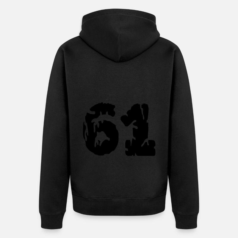 61 Maillot numéro - Veste à capuche bio Premium Unisexe - noir