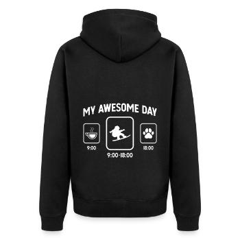 Ma belle journée - Patte de chien - Snowboard - - Veste à capuche bio Premium Unisexe - noir - Dos - Nico (187cm)