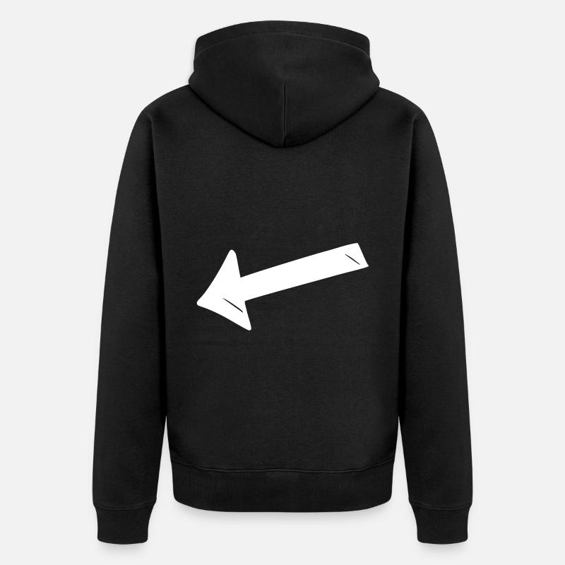 Flèche dessin esquisse blanc - Veste à capuche bio Premium Unisexe - noir