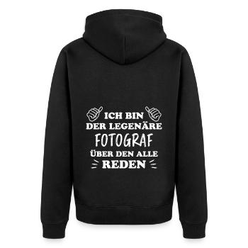 Fotograf Lustiger Spruch Beruf Fotografen Geschenk - Unisex Premium Bio Zip Hoodie - Schwarz - Hinten - Nico (187cm)