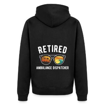 Strandambulanz-Urlaub des pensionierten - Unisex Premium Bio Zip Hoodie - Schwarz - Hinten - Nico (187cm)