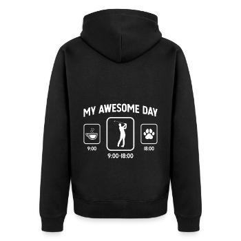 My Great Day - Patte de chien - Golf - - Veste à capuche bio Premium Unisexe - noir - Dos - Nico (187cm)