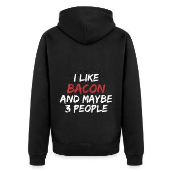 J’aime le bacon et peut-être trois personnes - Veste à capuche bio Premium Unisexe - noir - Dos - Nico (187cm)