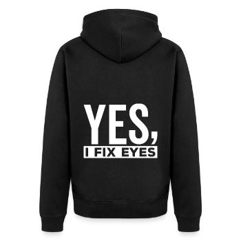Ophthalmologist I repair eyes optometrist expert - Unisex Premium Organic Zip Hoodie - black - Back - Nico (187cm)
