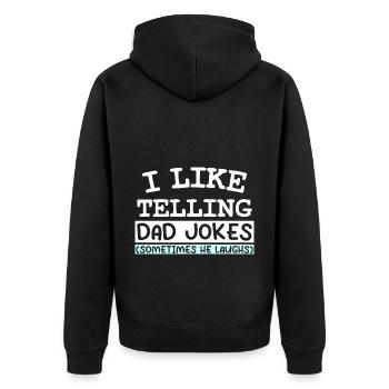 I LIKE TELLING DAD JOKES (SOMETIMES HE LAUGHS) - Unisex Premium Organic Zip Hoodie - black - Back - Nico (187cm)