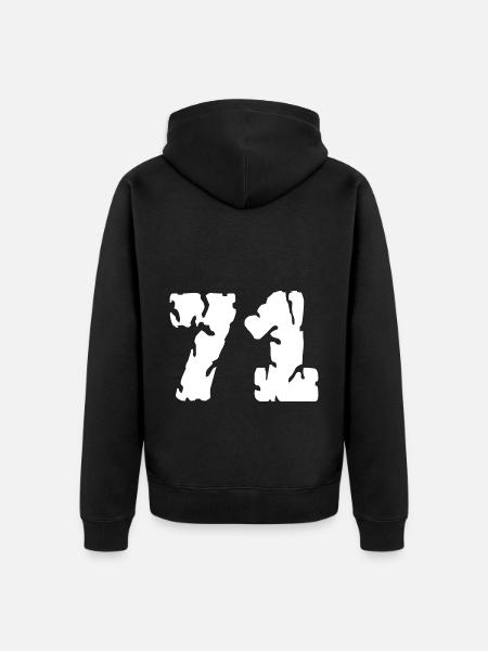 Maillot 71 Numéro - Veste à capuche bio Premium Unisexe - noir