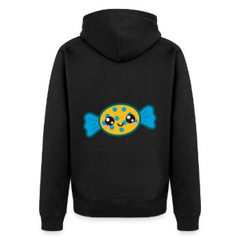 Süßigkeit Süßigkeiten Niedlich Kawaii - Unisex Premium Bio Zip Hoodie - Schwarz - Hinten - Nico (187cm)