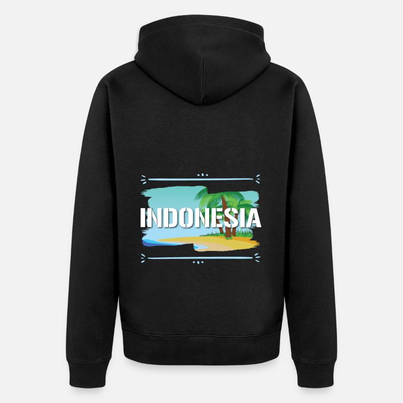 Indonesia - Unisex Premium Bio Zip Hoodie - Schwarz