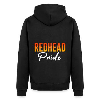 Redhead Pride Ginger Red Head Red Hair Irish - Unisex Premium Organic Zip Hoodie - black - Back - Nico (187cm)