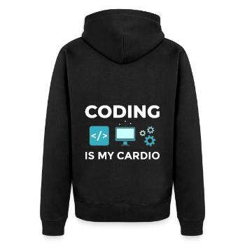 Développeur de logiciels de développement de logiciels - Veste à capuche bio Premium Unisexe - noir - Dos - Nico (187cm)