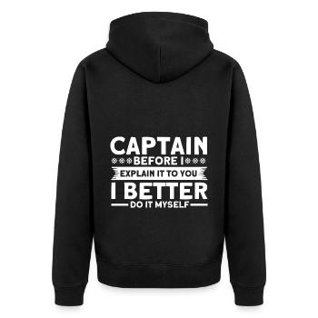 Amoureux du bateau Capitaine de bateau Capitaines - Veste à capuche bio Premium Unisexe - noir - Dos - Nico (187cm)