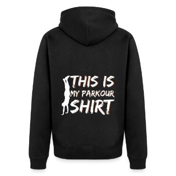 Extreme Sports Parkour C’est ma chemise de parkour - Veste à capuche bio Premium Unisexe - noir - Dos - Nico (187cm)