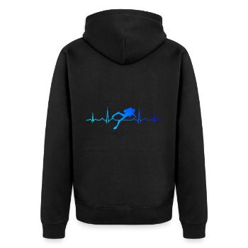 Divers Men's Diver Scuba Divers Free Dive - Unisex Premium Organic Zip Hoodie - black - Back - Nico (187cm)