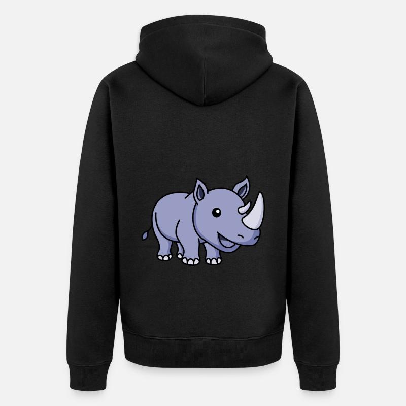 Rhino Comic Animal - Veste à capuche bio Premium Unisexe - noir