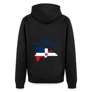 Villa Altagracia Dominican Republic - Unisex Premium Organic Zip Hoodie - black - Back - Nico (187cm)